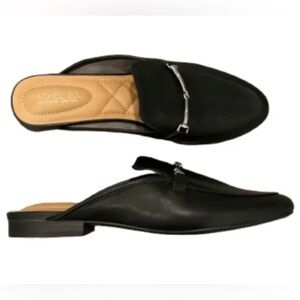 NWOT Rachel Zoe Slip On Horse Bit Mules, Black.